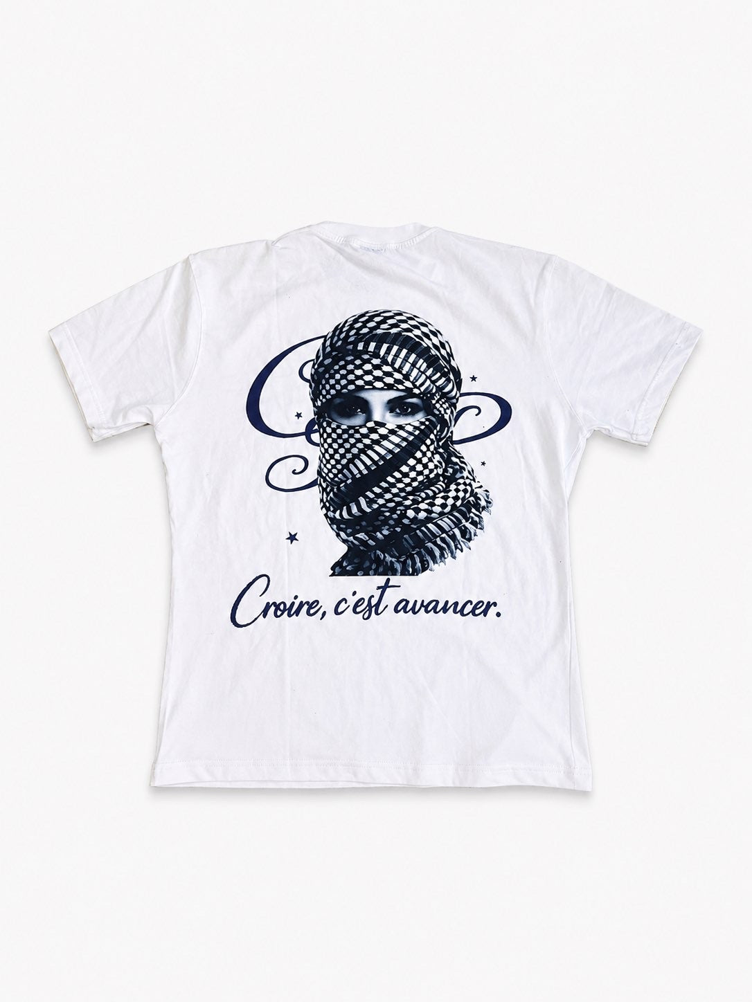 White with purple CR tee